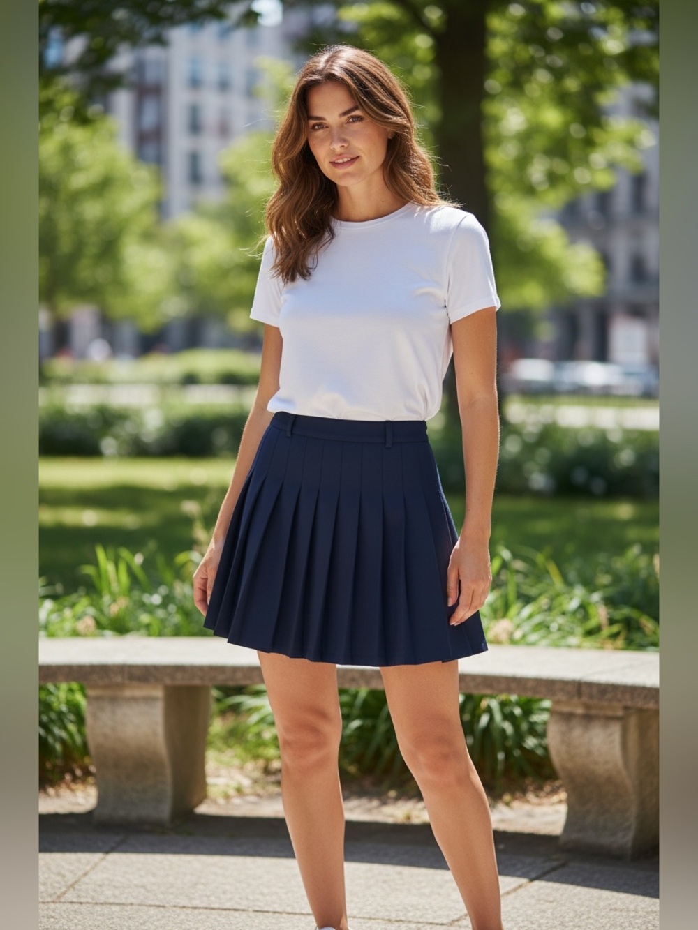 OAK + FORT Black Pleated Tennis-Style Mini Skirt